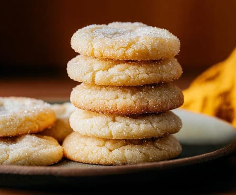 A stack of sugar cookies.