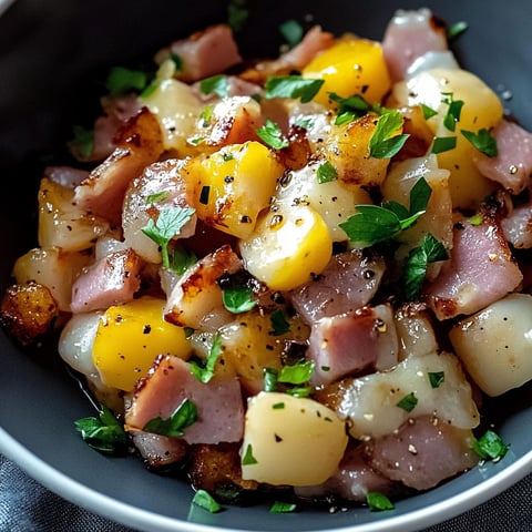 A bowl of food with a recipe on the side.